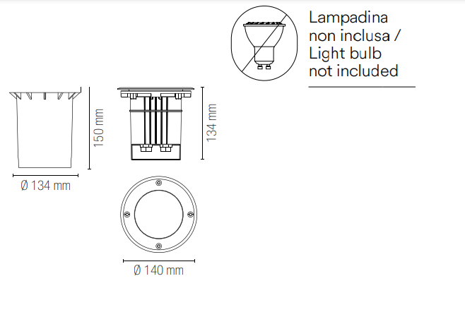 Oprawa najazdowa gruntowa ze stali nierdzewnej IP67 lampa 1XGU10 nie dołączona DRIVE